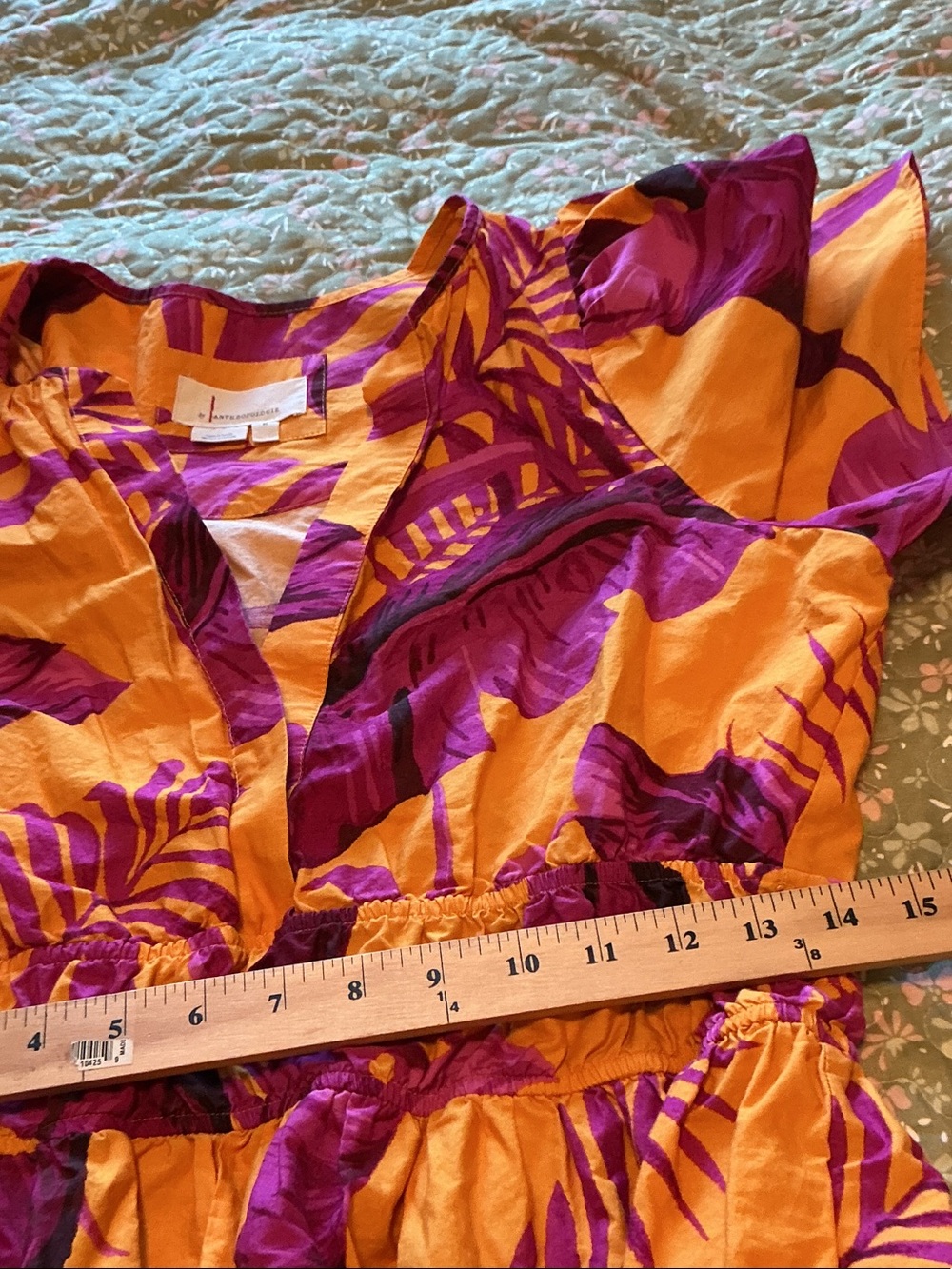 Anthropologie The Somerset Orange floral maxi dress M - Picture 7 of 10